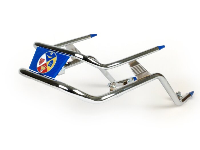 Vespa PK 50 125 S XL Chrome Front Bumper Bar - Blue Trim