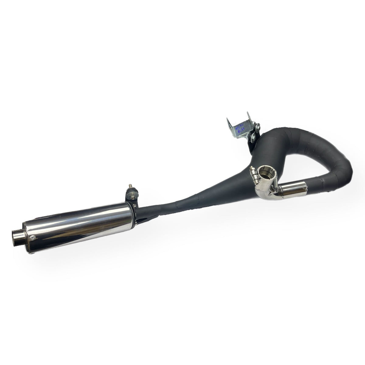 Vespa PX125 P125X LML  Sterling Expansion Performance Exhaust - Right Hand - Black with Stainless End Can