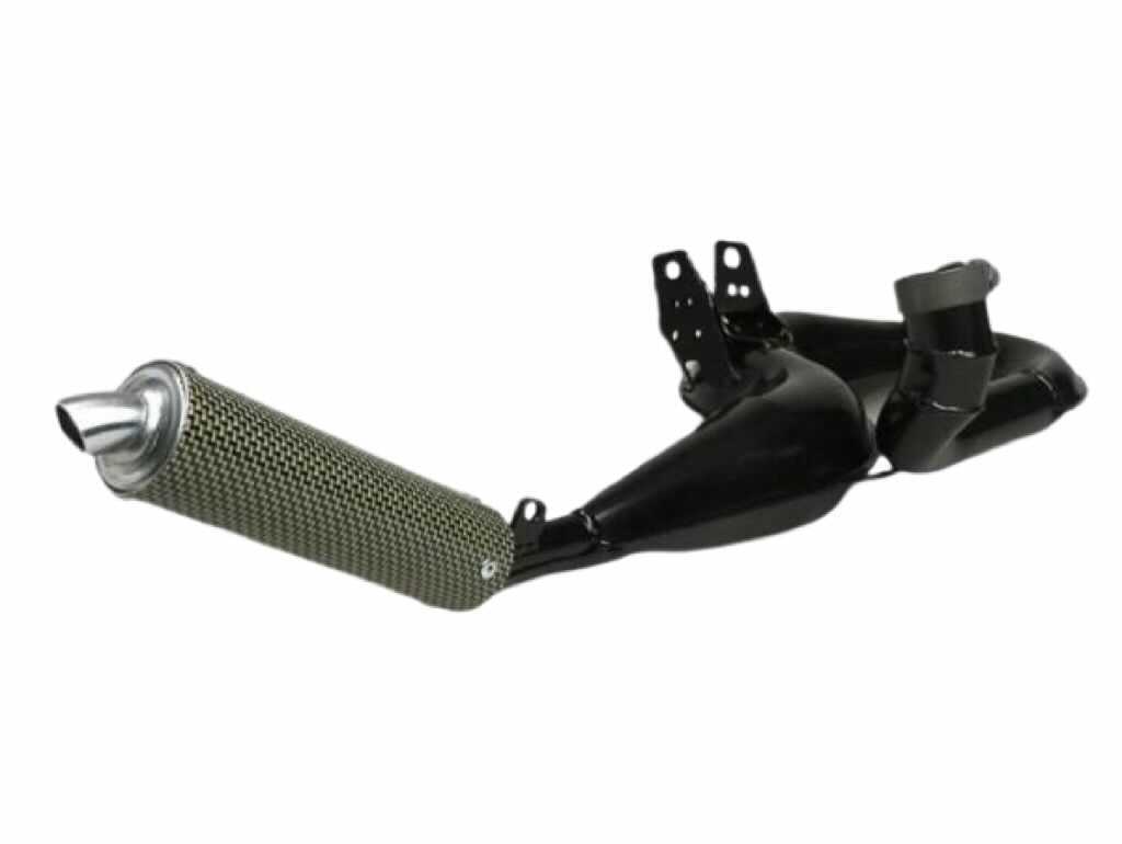 Vespa PX200 P200E Rally 200 Cosa 200 Simonini Sports Exhaust - Black with Carbon End Can