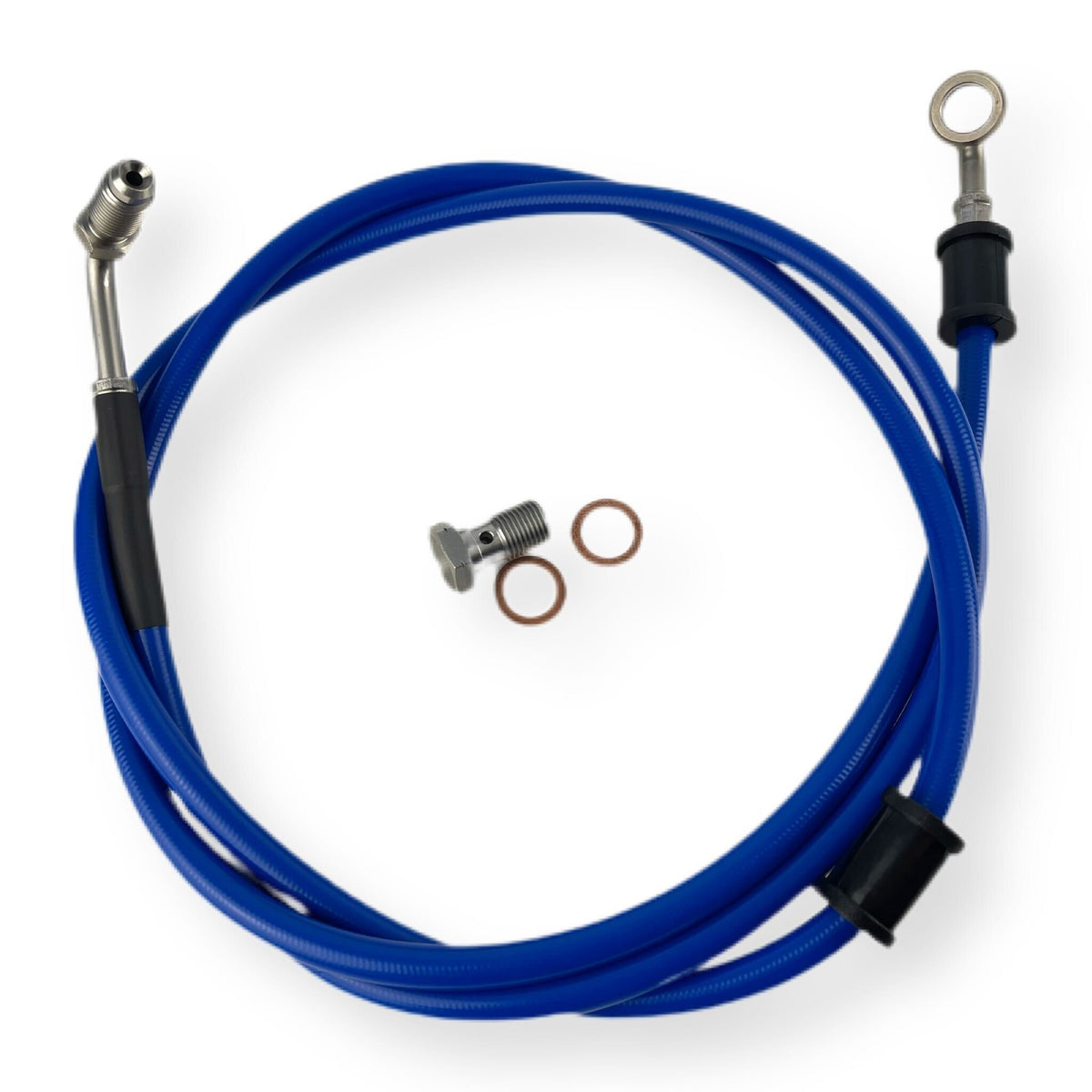 Vespa PX Disc LML HEL Stainless Hydraulic Front Brake Hose - Blue