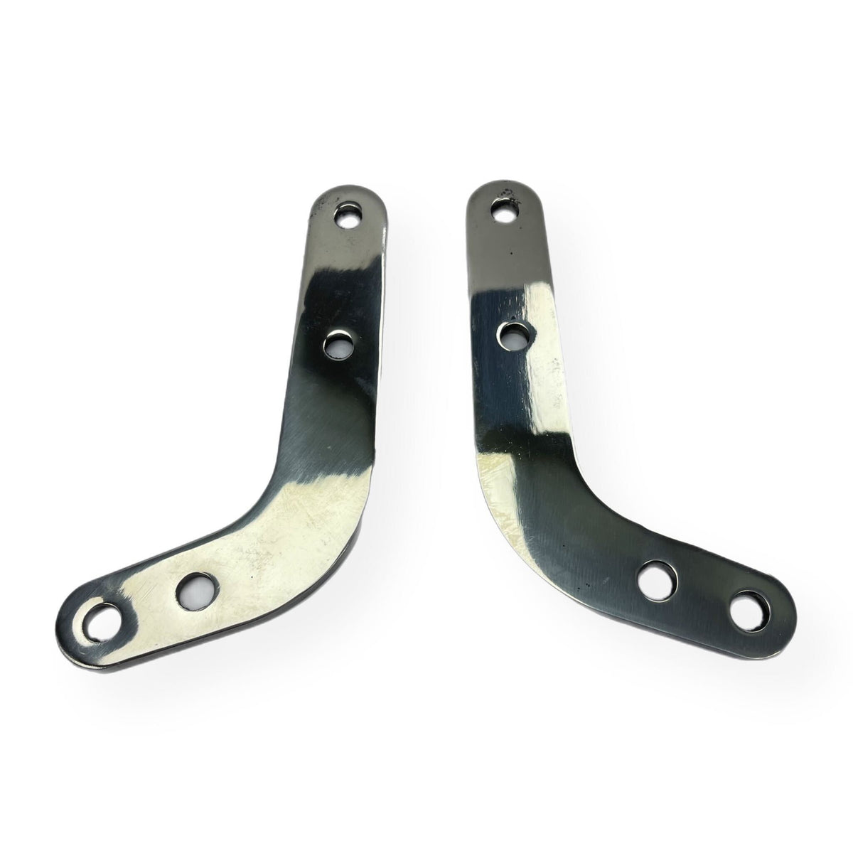 Vespa PX Disc Under Headset Mirror Brackets - Polished Stainless Steel
