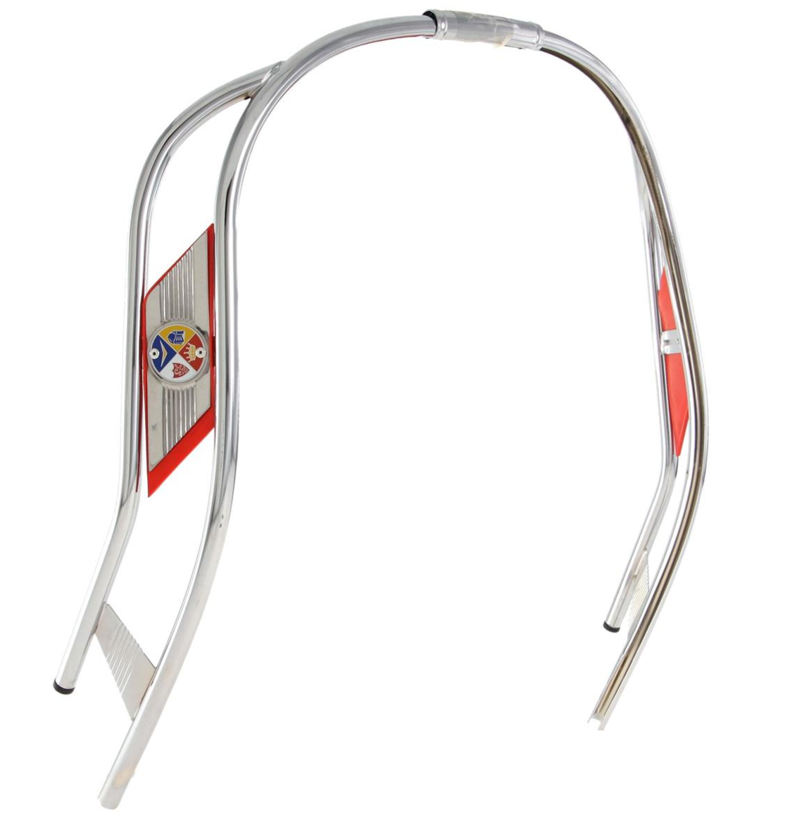 Vespa PX PE T5 Double Bar Chrome Legshield Beading - Red Flash