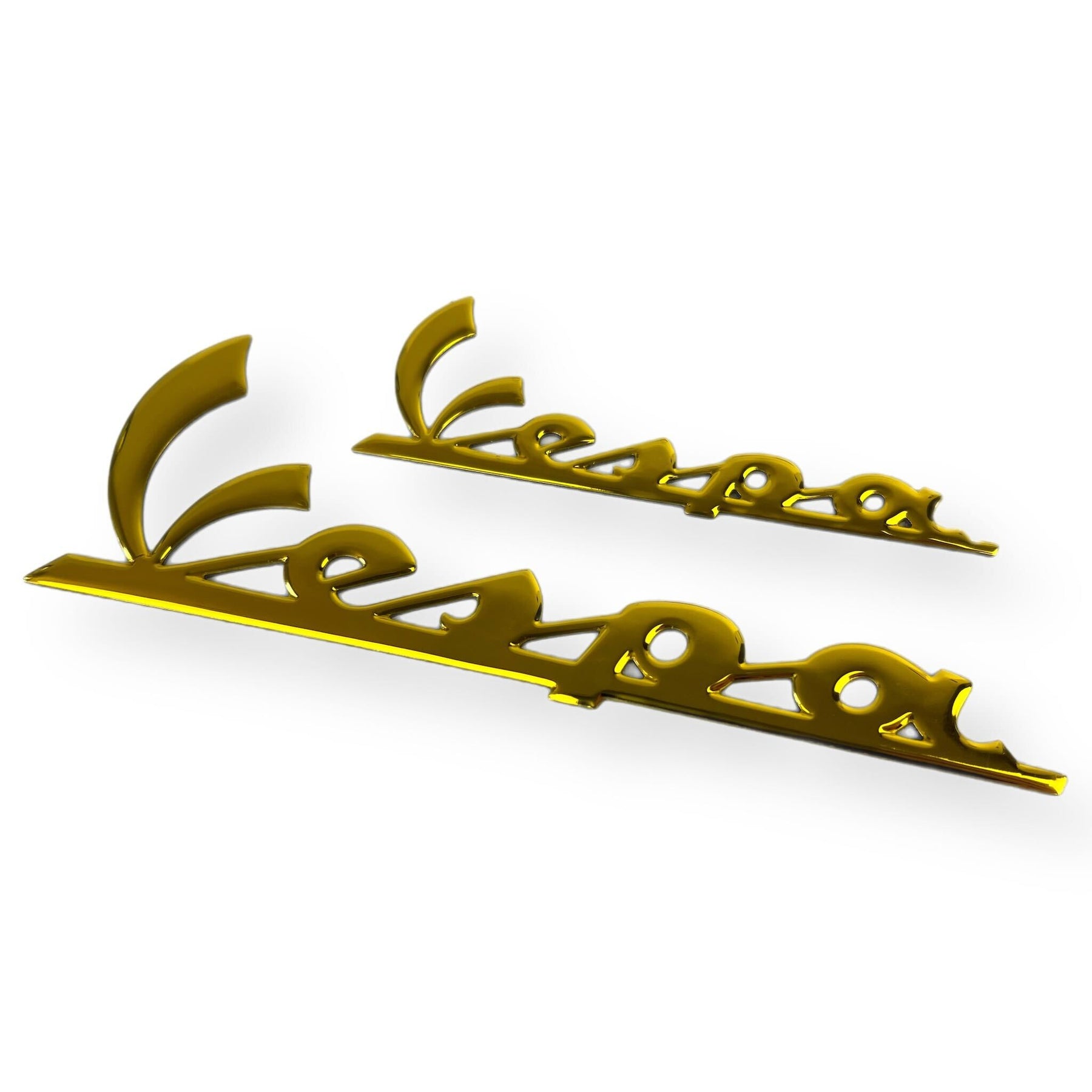 Vespa PX GTS GT LX GS PK 50-300cc Legshield & Side Panel Badge Stick On - Gold