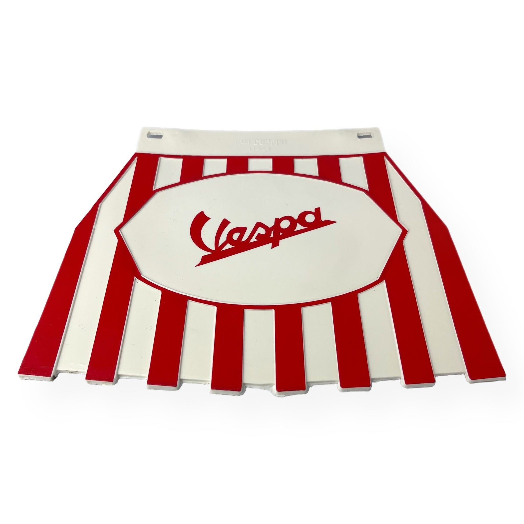 Vespa PX LML T5 Rally Europa Striped Mudflap With Vespa Logo Red & White