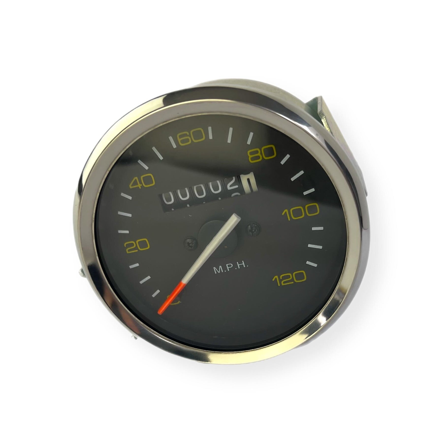 Vespa PX PE P125X P150X P200E 120MPH Speedometer - Black Face Chrome Bezel