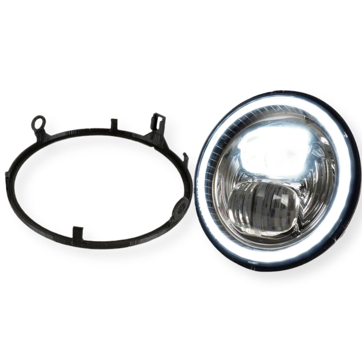 Vespa PX PE T5 Classic LML LED High-power Headlight 12V DC & Mounting Ring Set Ø=143mm