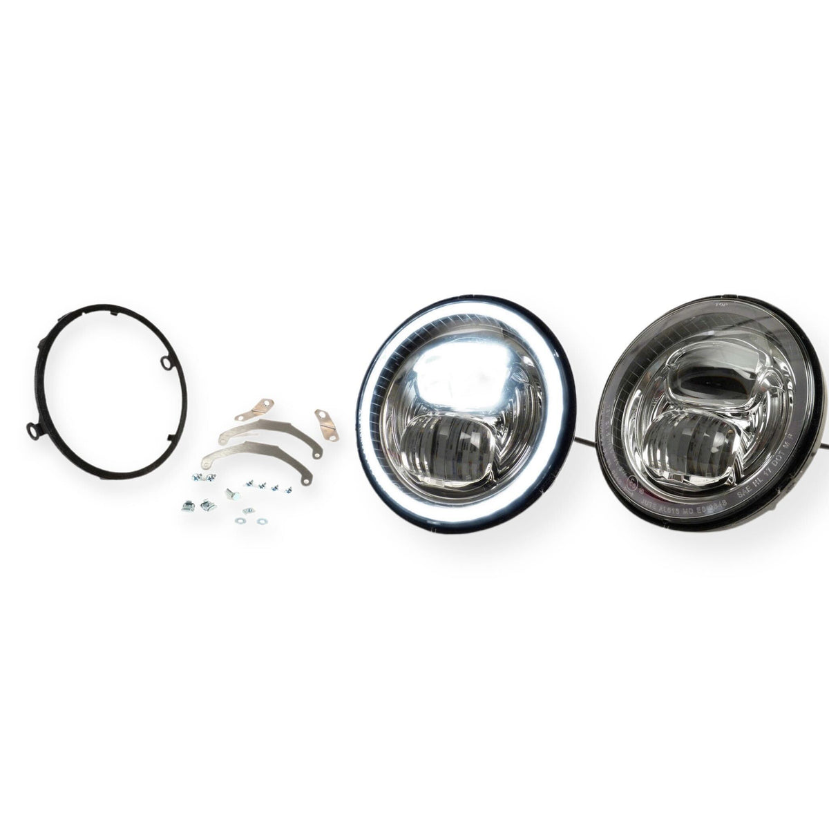 Vespa PX PE T5 Classic LML LED High-power Headlight 12V DC & Mounting Ring Set Ø=143mm