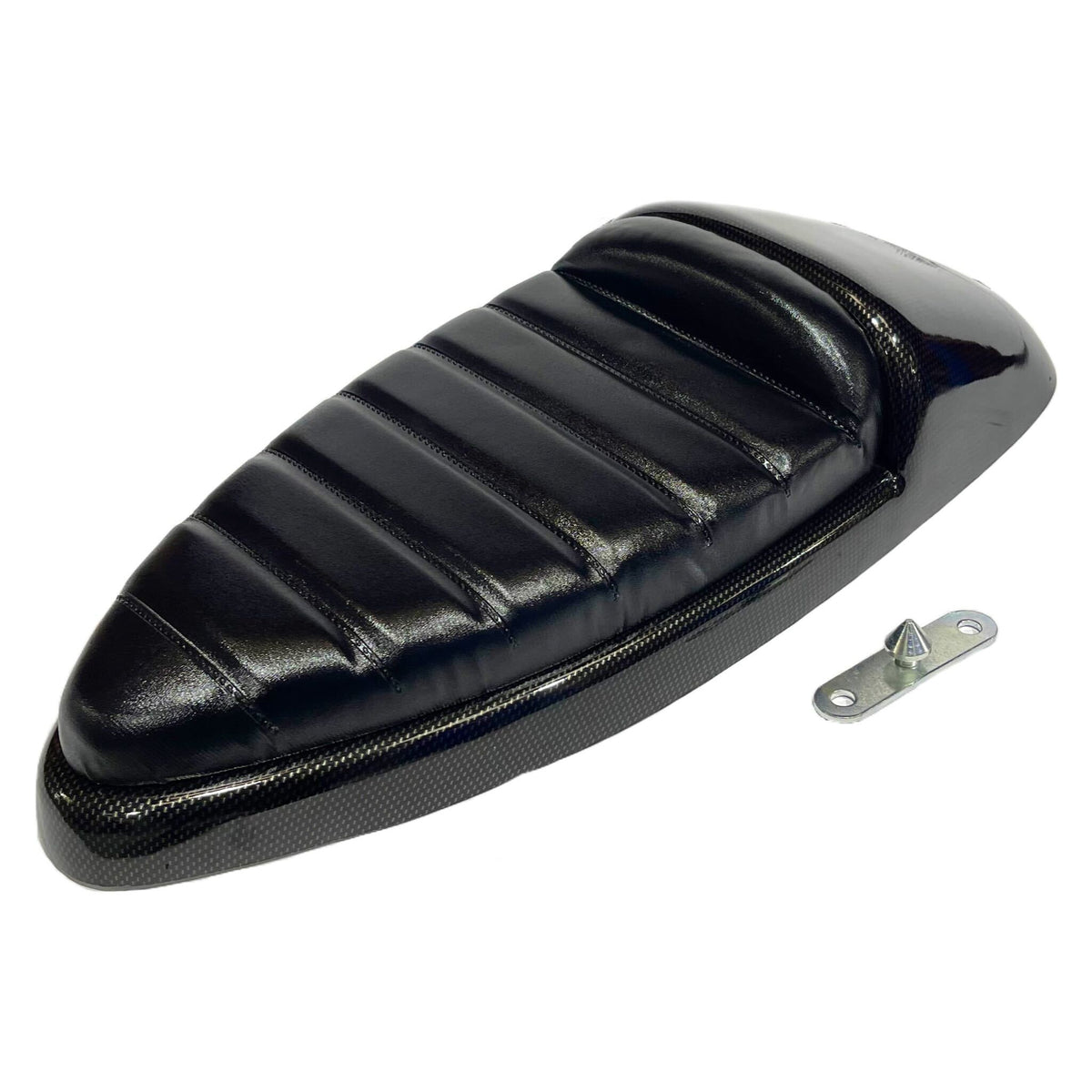 Vespa PX PE T5 Classic Single Race Seat - Carbon Effect Metal Base - Made To Order Custom Colours