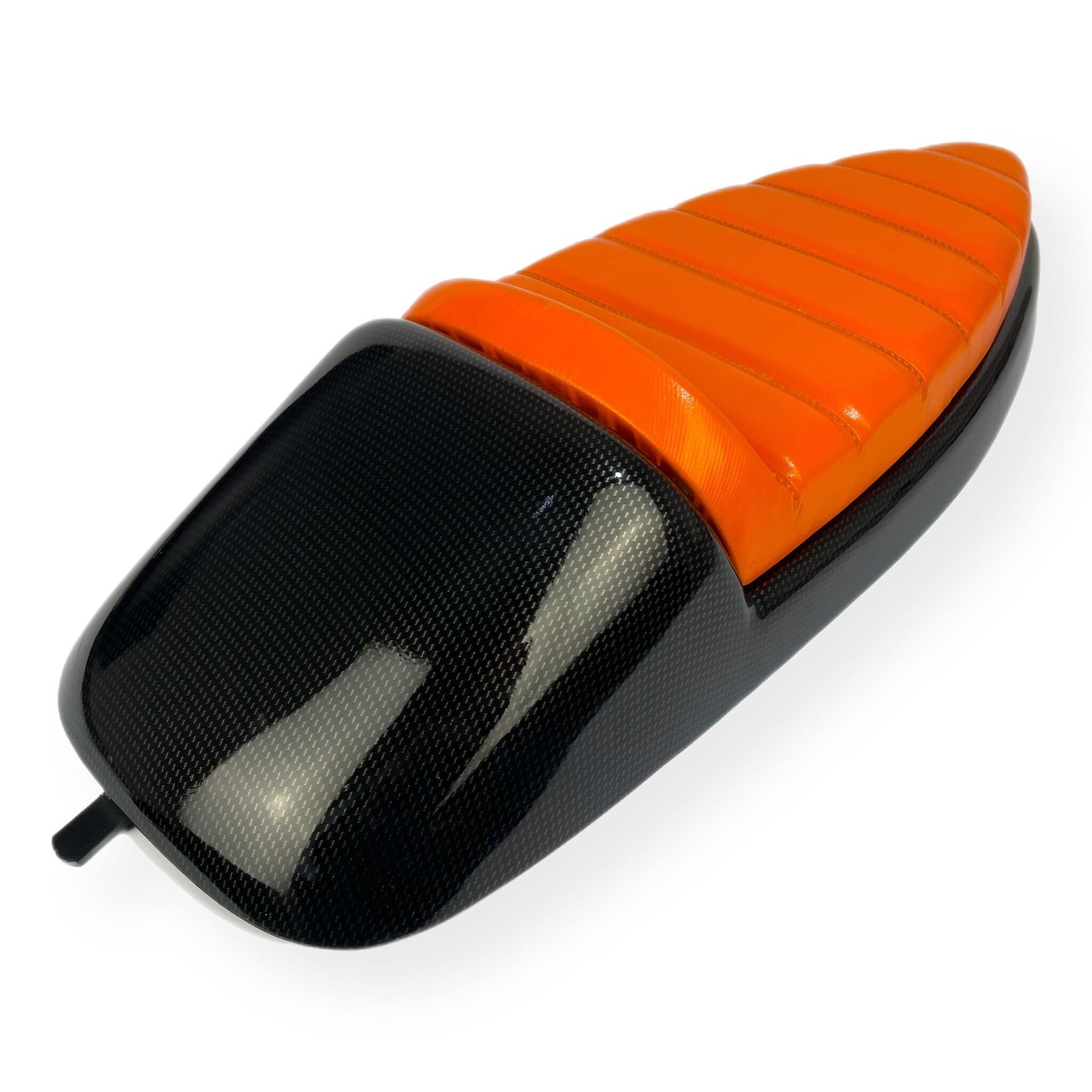 Vespa PX PE T5 Classic Single Race Seat - Carbon Effect Metal Base - Made To Order Custom Colours
