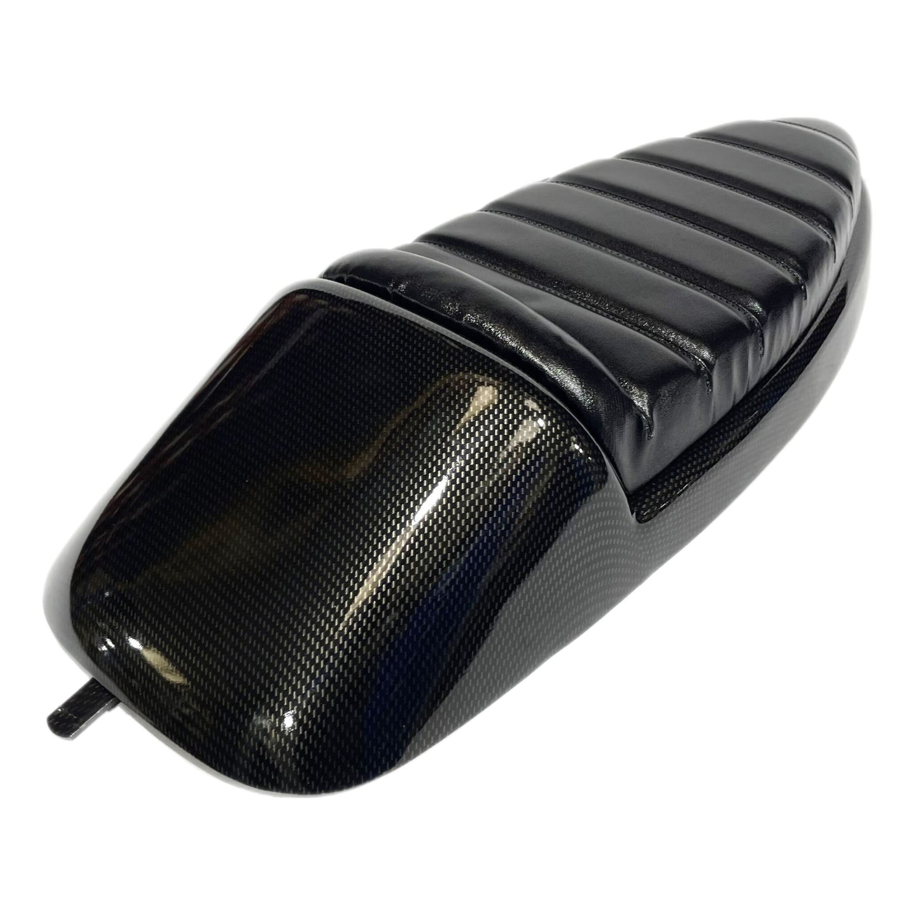 Vespa PX PE T5 Classic Single Race Seat - Carbon Effect Metal Base - Made To Order Custom Colours
