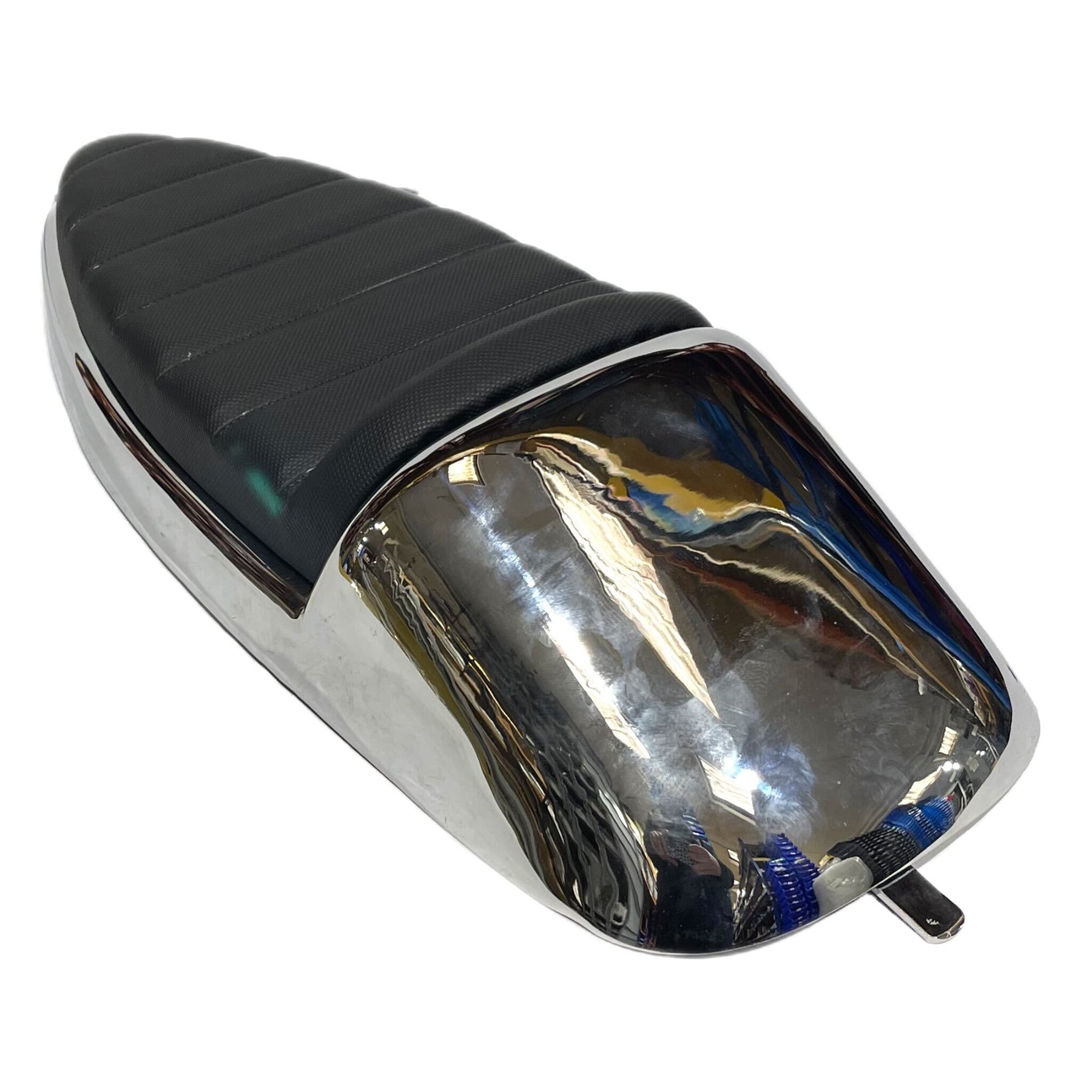 Vespa PX PE T5 Classic Single Race Seat - Chrome Metal Base - Made To Order Custom Colours