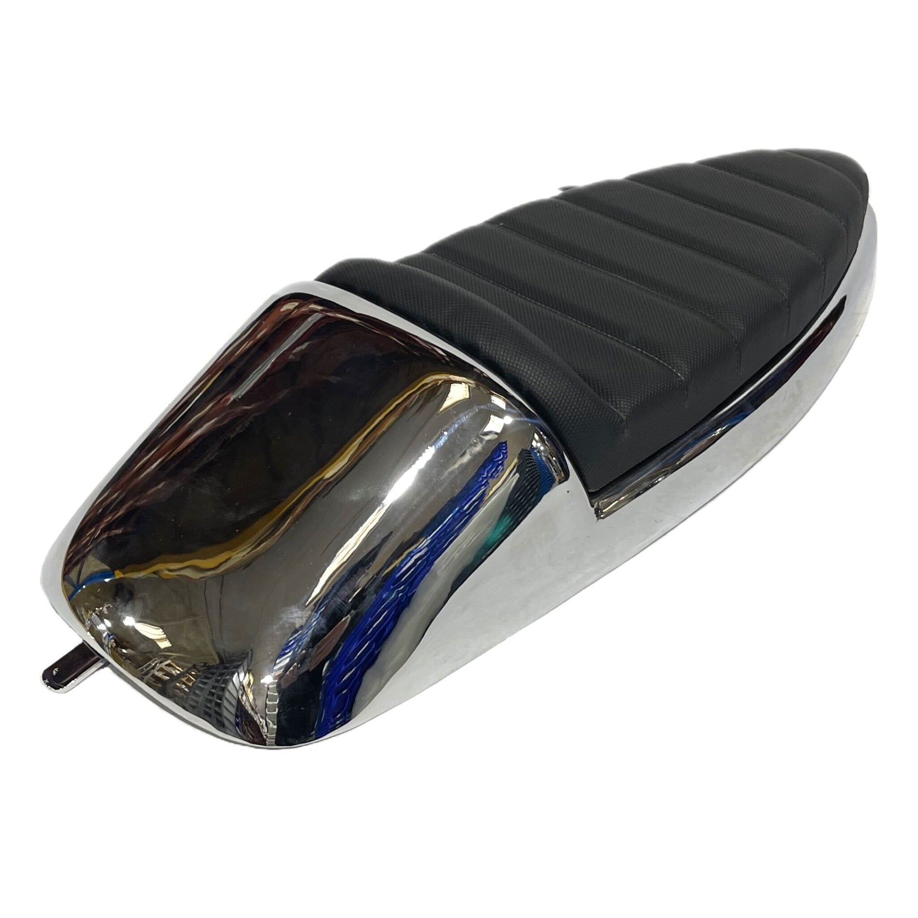 Vespa PX PE T5 Classic Single Race Seat - Chrome Metal Base - Made To Order Custom Colours