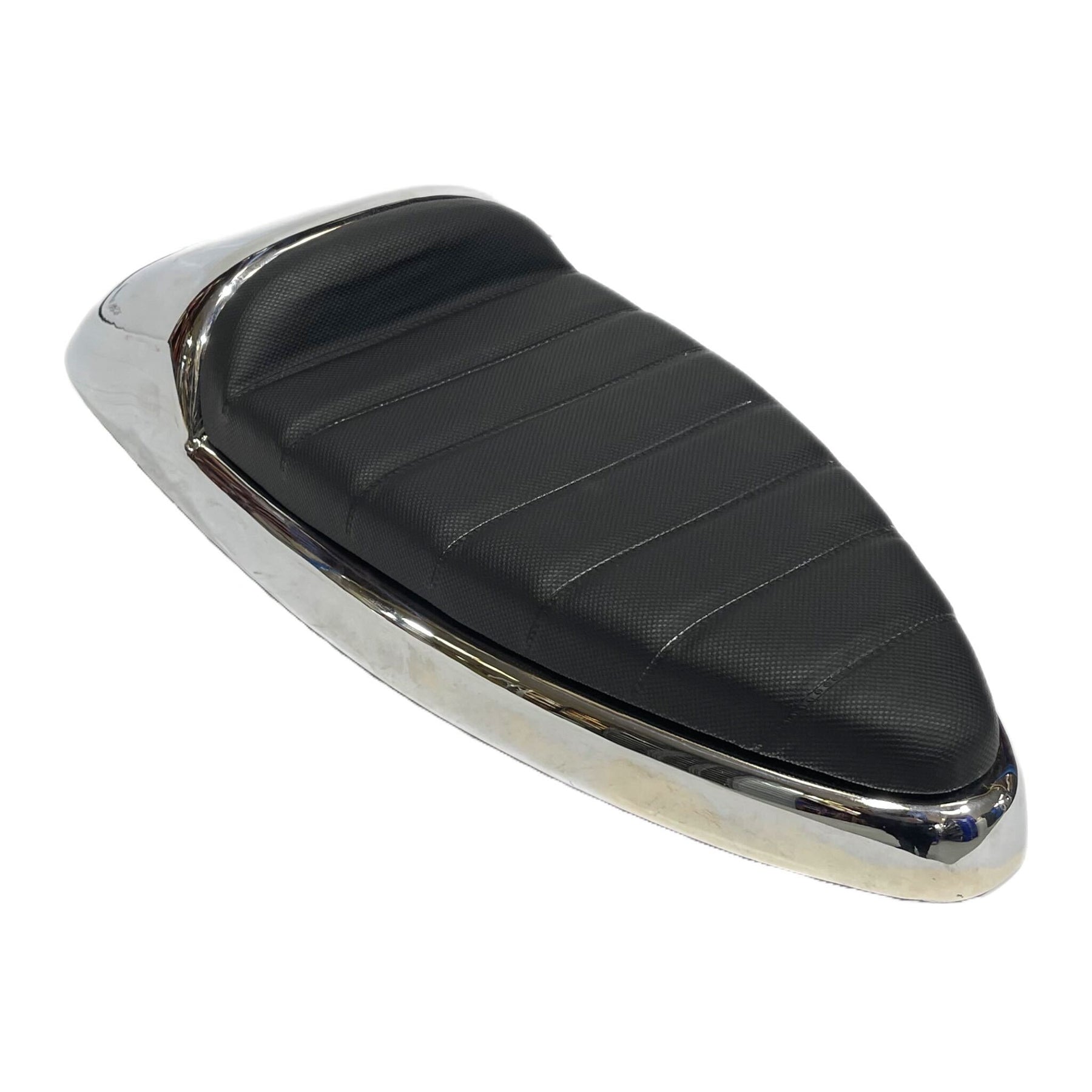 Vespa PX PE T5 Classic Single Race Seat - Chrome Metal Base - Made To Order Custom Colours