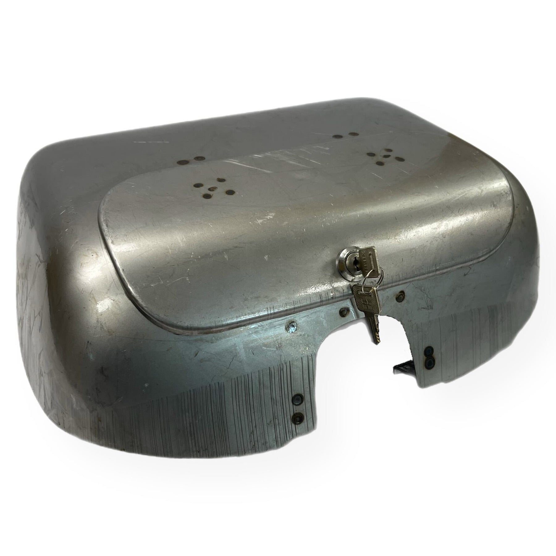 Vespa PX PE T5 GS Style Tool Box and Lid Assembly - Bare Metal