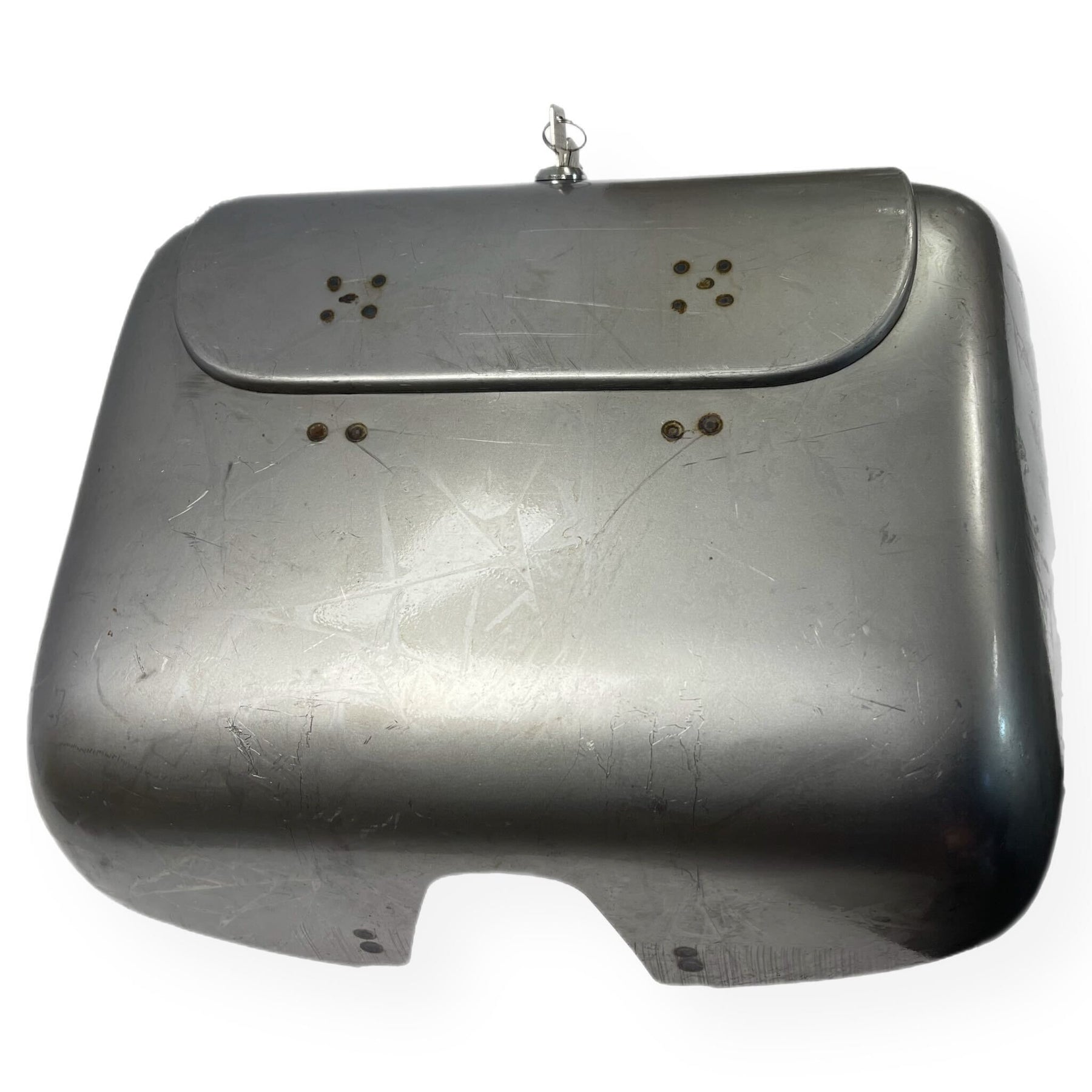 Vespa PX PE T5 GS Style Tool Box and Lid Assembly - Bare Metal