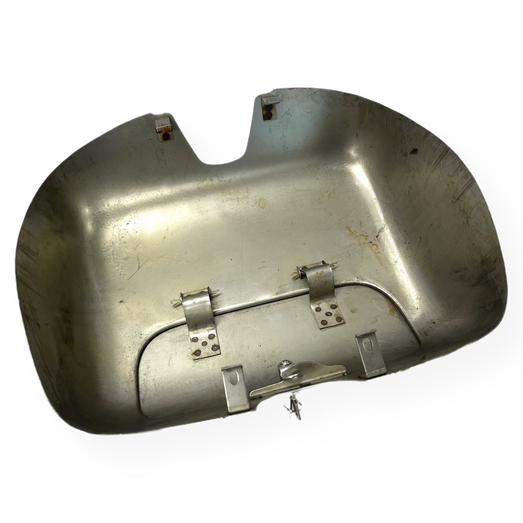 Vespa PX PE T5 GS Style Tool Box and Lid Assembly - Bare Metal