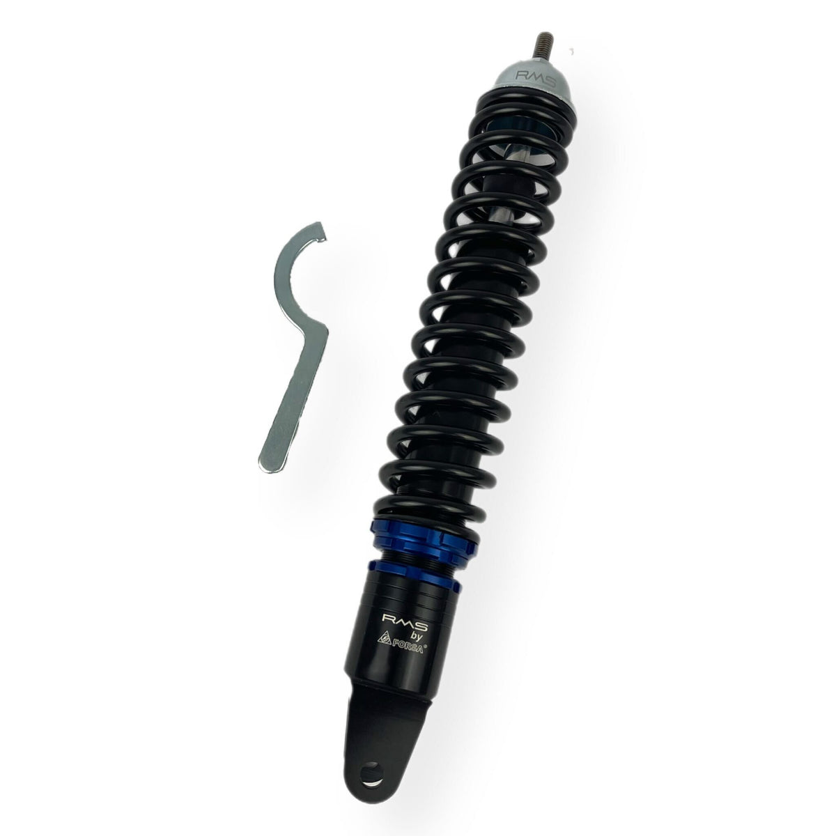 Vespa PX PE T5 LML Sports CNC Billet Fully Adjustable Rear Shock Absorber - Black & Blue