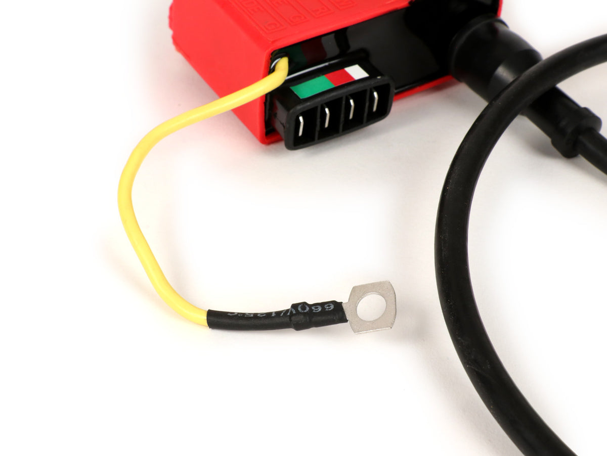 Vespa PX PE T5 PK Lambretta Li GP SX TV BGM PRO Ducati Spec Red 12V CDI Unit & Spark Plug Connector