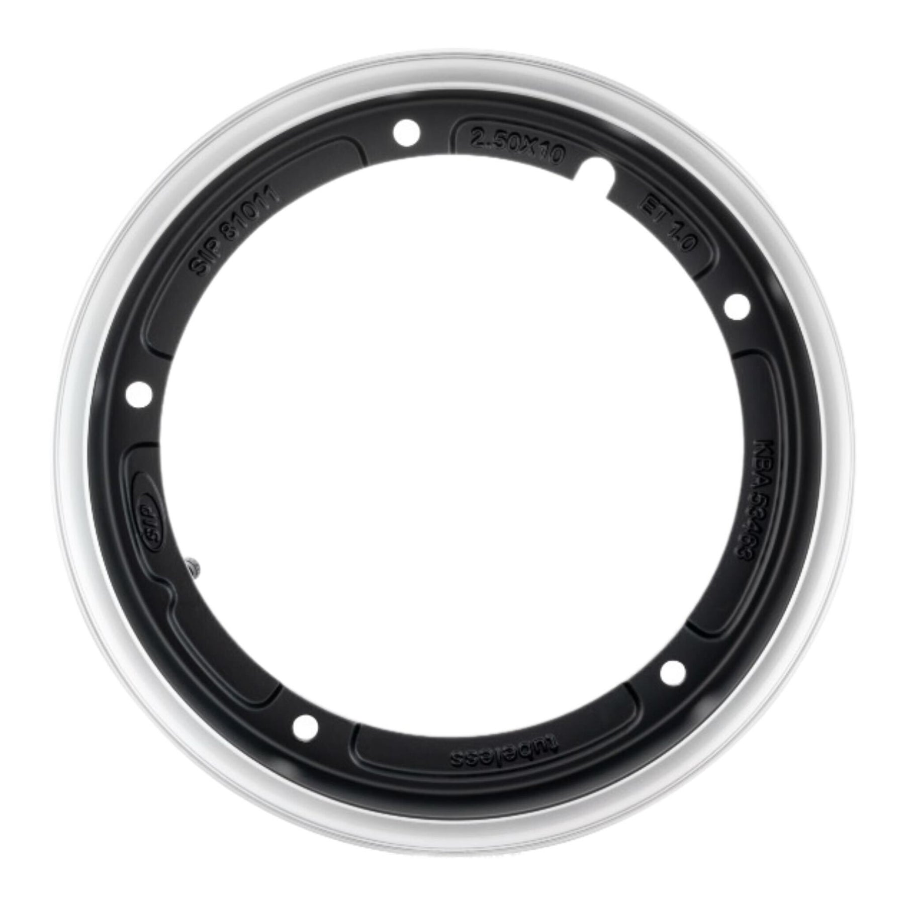 Vespa PX PE T5 V50 Super Sprint Rally SIP 2.5" Tubeless Wheel Rim - Black with Polished Edge