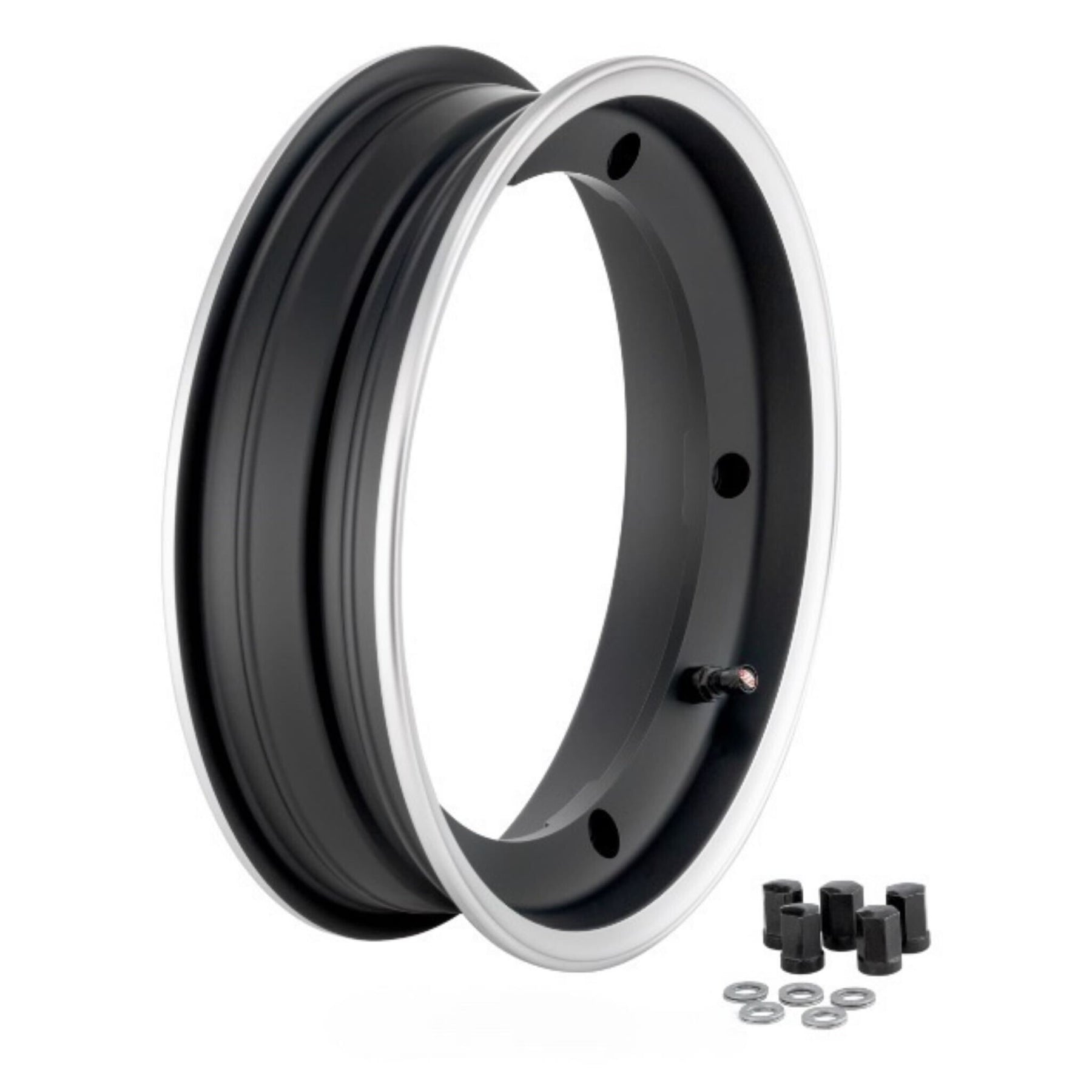 Vespa PX PE T5 V50 Super Sprint Rally SIP 2.5" Tubeless Wheel Rim - Black with Polished Edge