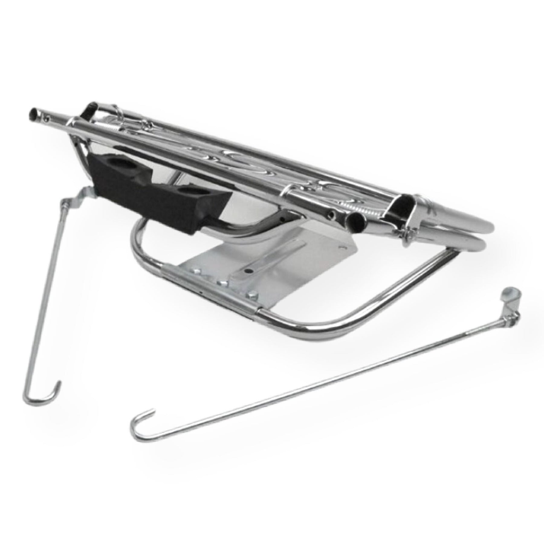 Vespa 150 Sprint Rally 180 200 GTR Rear Fold Down Rack Carrier - Chrome Cuppini