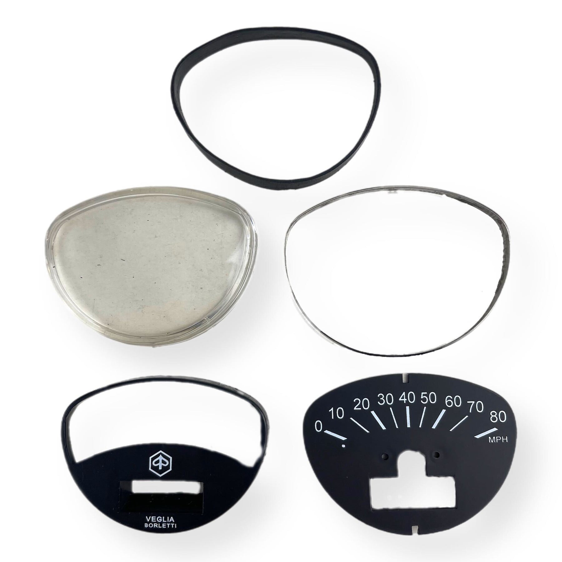 Vespa Rally Primavera SS90 V100 Sport GTR Speedometer Lens Repair Kit Lens Surround Insert