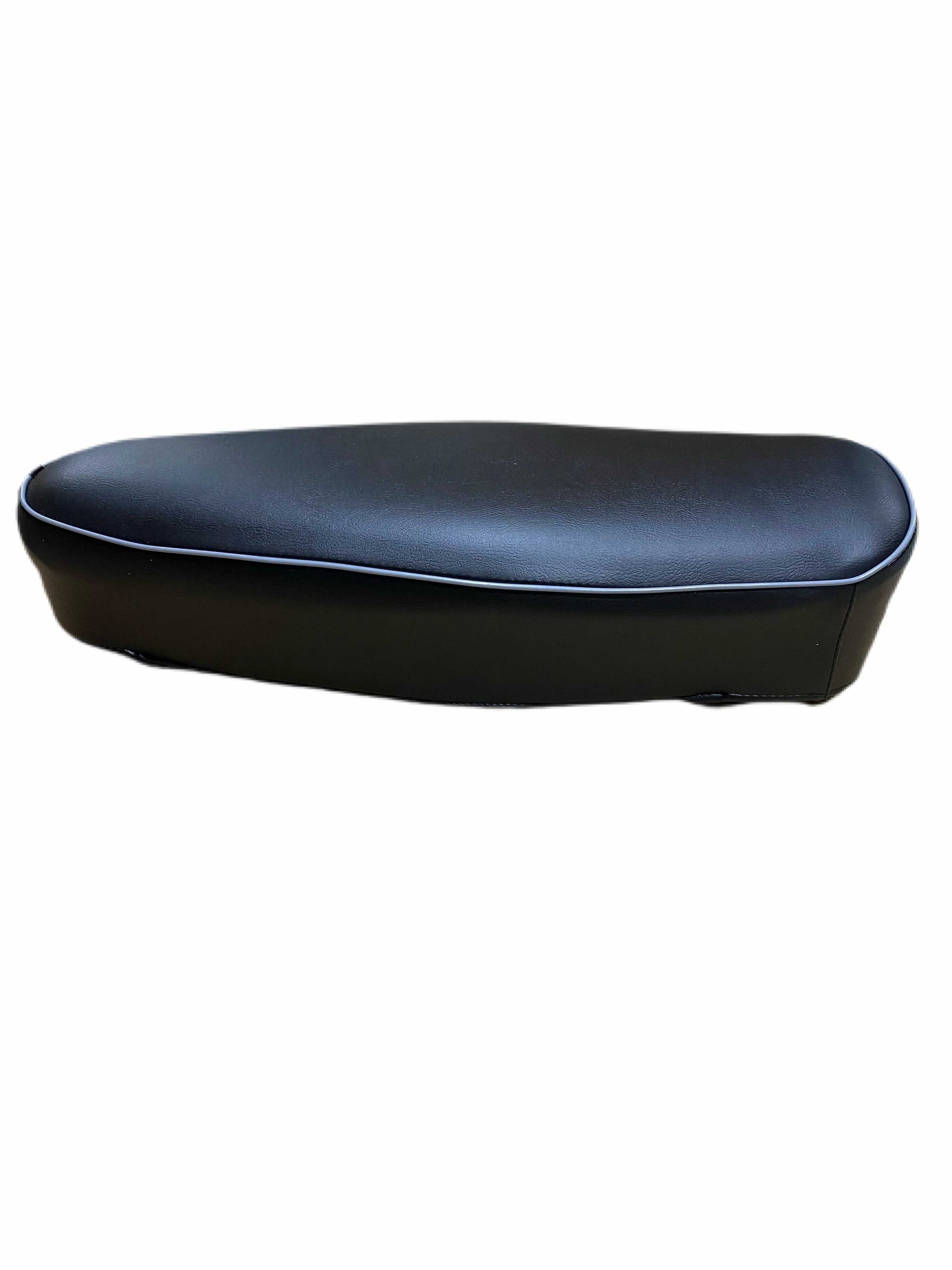 Vespa V50 V90 V100 Prim Et3 Dual Seat - Black with Grey Piping - Italian