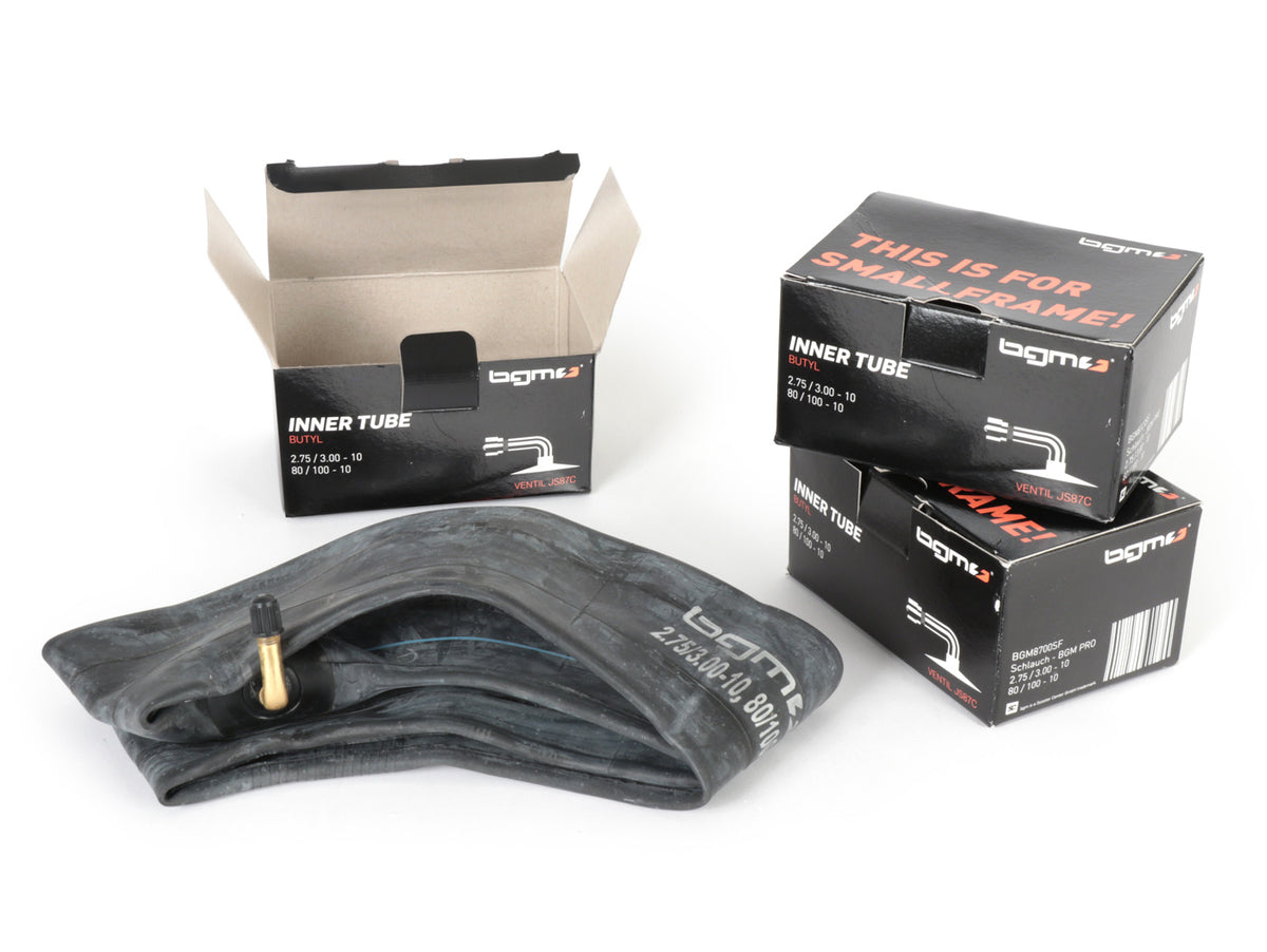 Vespa V50 Special V90 Primavera ET3 Lambretta Lui J50 100 125 BGM PRO Inner Tube 90 Degree Valve 3.00-10, 90/90-10 - Pack of 3