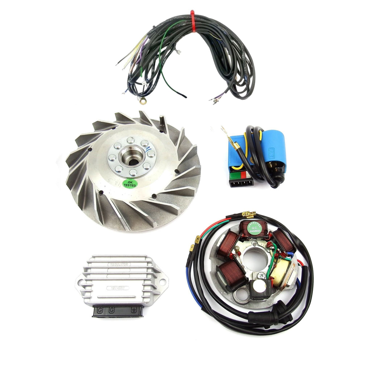 Vespa V50 V90 V100 Prim ET3 PKs 12V Conversion Electronic Kit & 12V Conversion Wiring Loom