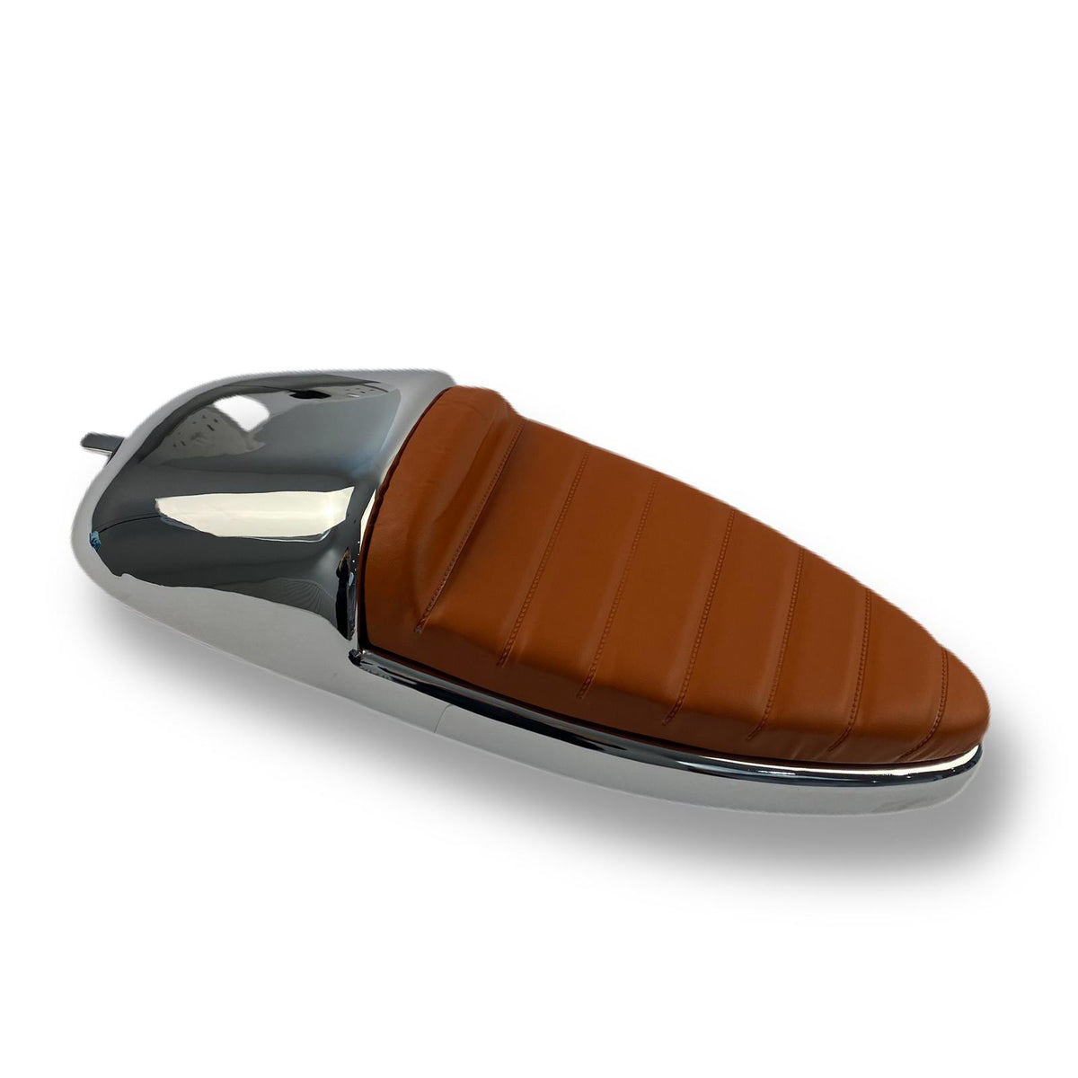 Vespa PX PE T5 Classic Single Race Seat - Chrome Metal Base - Made To Order Custom Colours