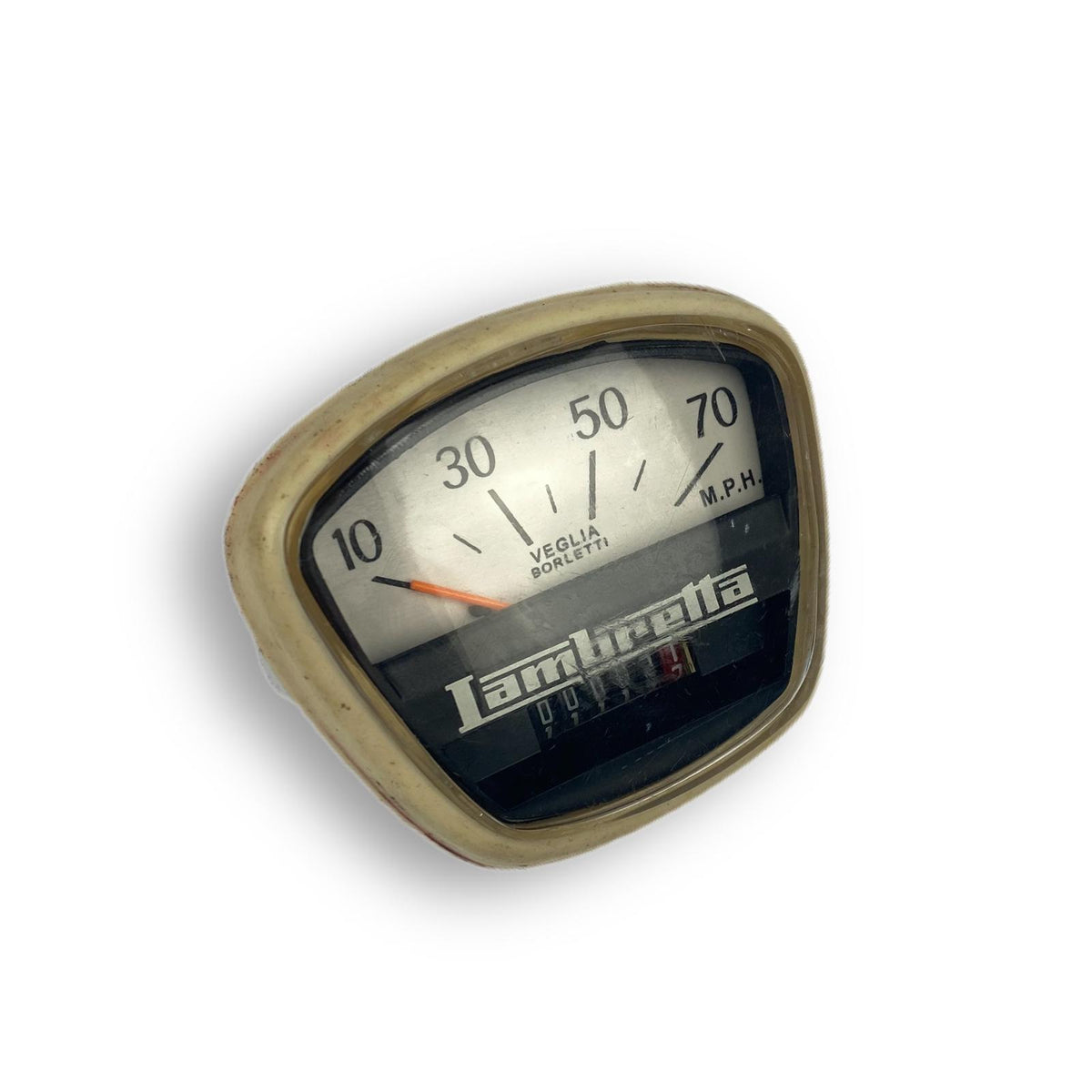 Lambretta Series 3 Li GP SX 70mph Speedometer Black Face - Indian Cable Fitment