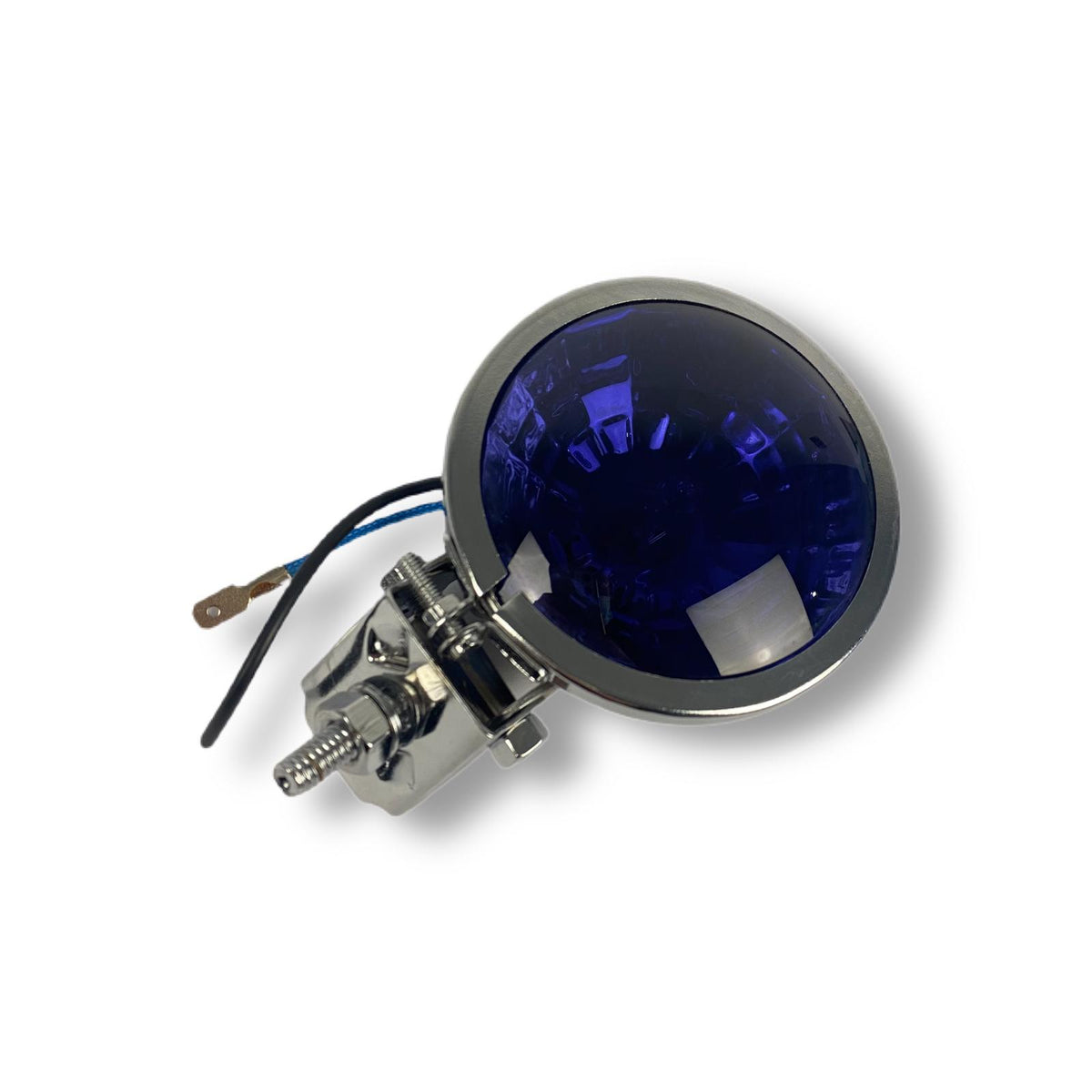 Vespa Lambretta Scooter Lamp Spot Light 9cm Honeycomb Chrome Blue Lens