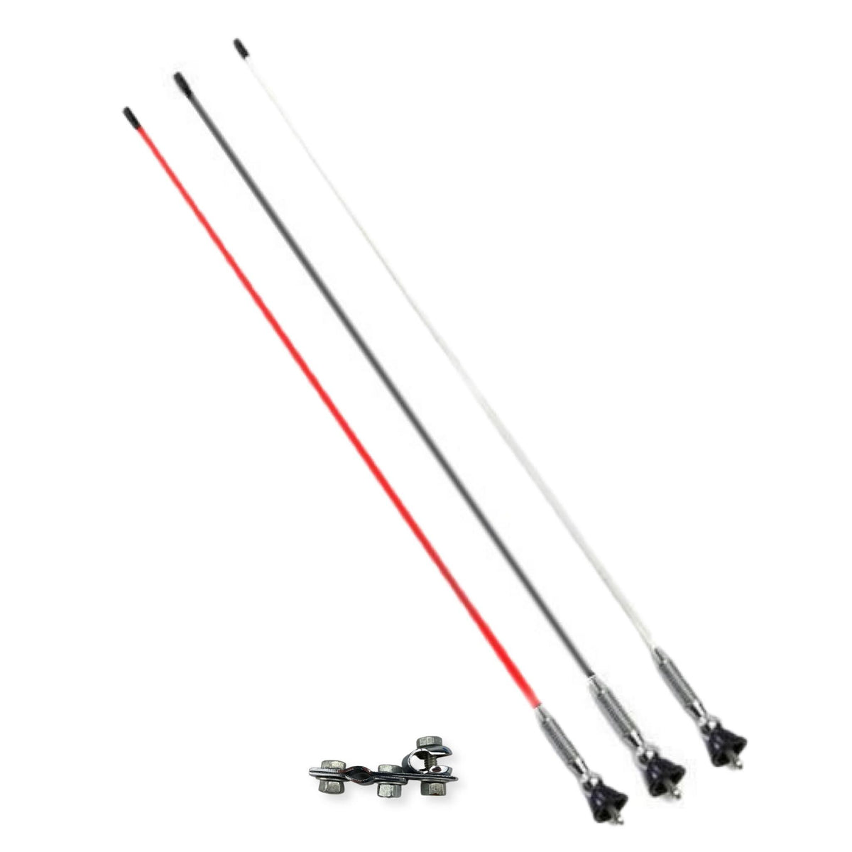 Vespa Lambretta Scooter MOD Whippy Aerial 2 Metre Fibreglass & Fixing Bracket Clamp