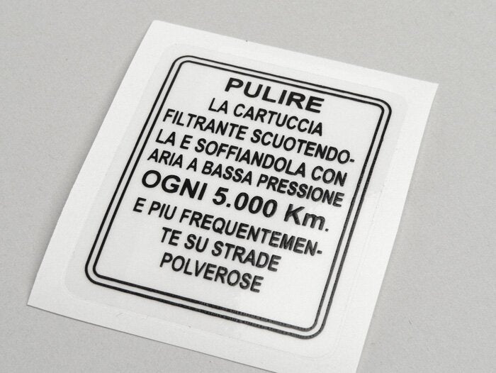 Lambretta Series 1-2 Li Air Filter Sticker Italian