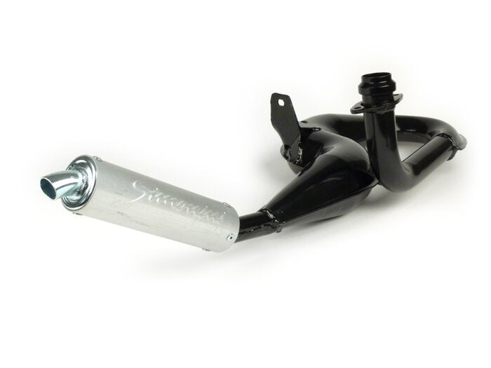 Vespa T5 Mk1 Classic Simonini Sports Exhaust Black with Silver End Can