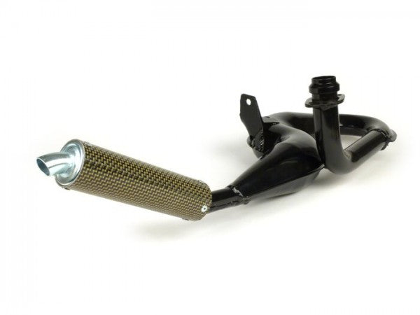 Vespa T5 Mk1 Classic Simonini Sports Exhaust - Black with Carbon End Can