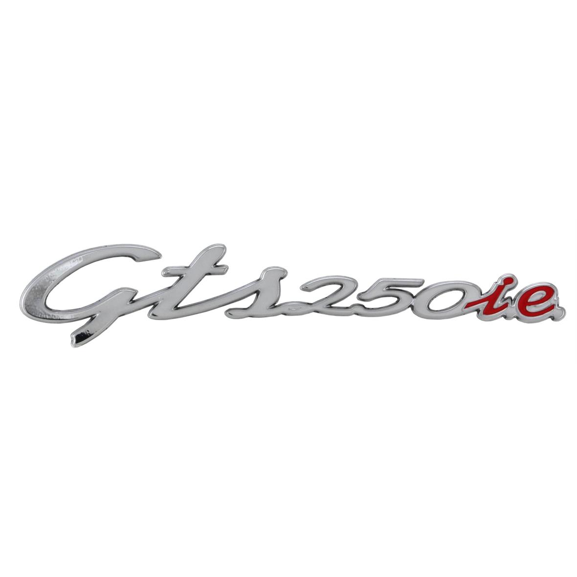 Vespa GTS 250 i.e Side Panel Badge Chrome/Red - 45x28 mm