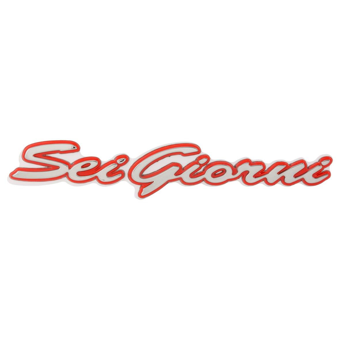 Vespa GTV 300cc Sei Giorni ('17) Side Panel Badge Right Red/Chrome Adhesive
