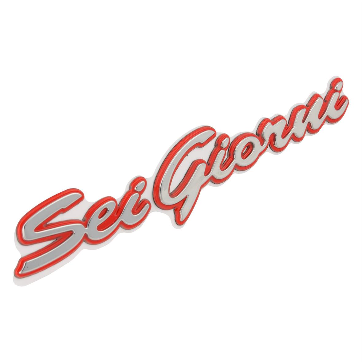 Vespa GTV 300cc Sei Giorni ('17) Side Panel Badge Right Red/Chrome Adhesive