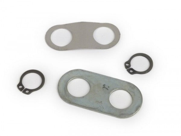 Lambretta Series 2 3 Li LiS SX TV Special Spring Clip & FIxing Plate & 2x Seegers Set for Brake Shoes - Casa Lambretta