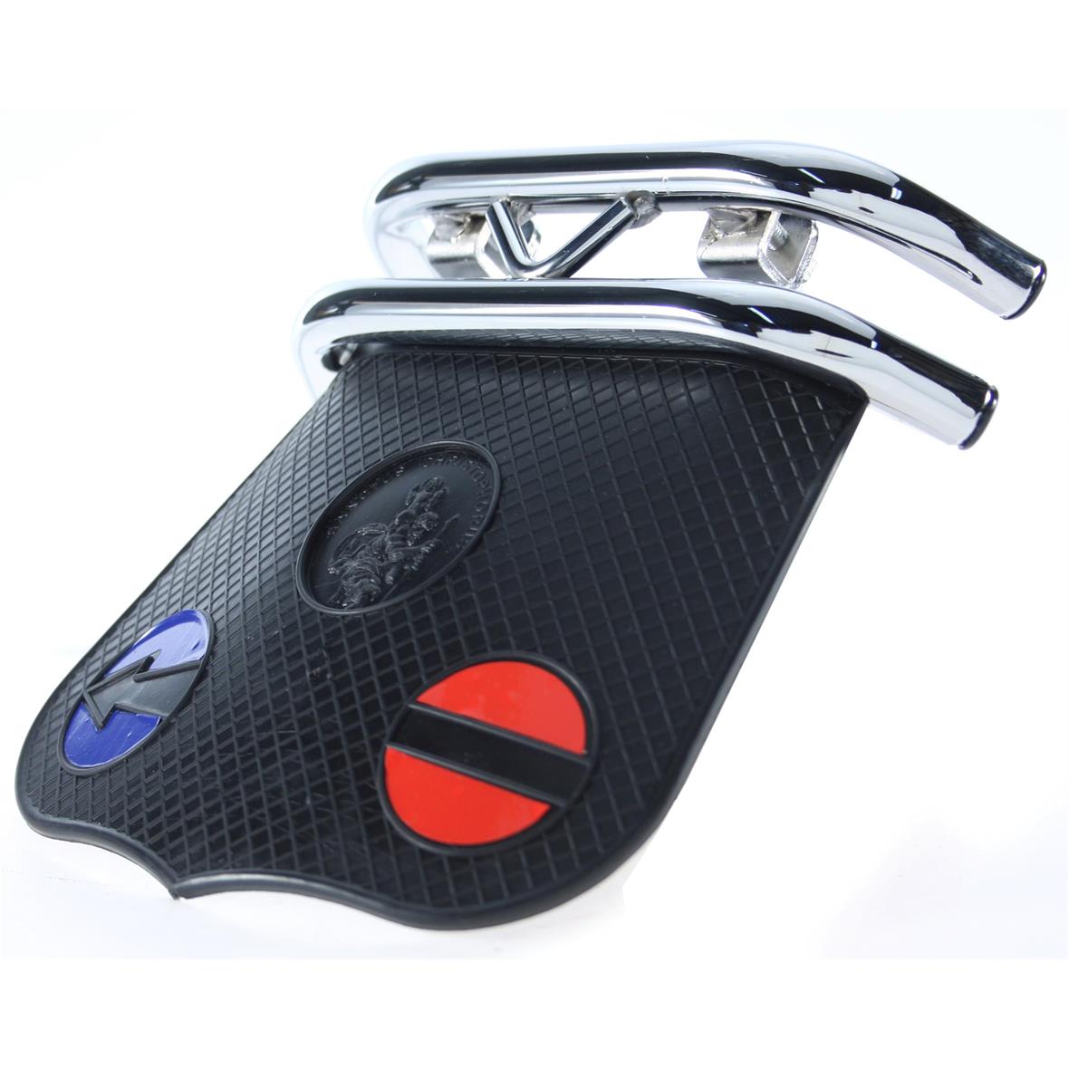 Vespa V50 V90 Primavera ET3 Double Tube Rear Bumper & Mudflap - Cuppini Chrome