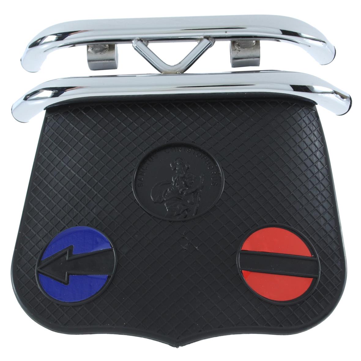 Vespa V50 V90 Primavera ET3 Double Tube Rear Bumper & Mudflap - Cuppini Chrome