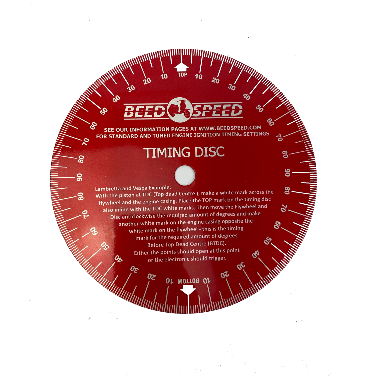 Vespa Lambretta Scooter Timing Disc Degree - Alloy Beedspeed