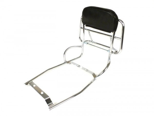 Vespa PX PE T5 Classic Rally Super Sprint VBB SS/GS Rear Fold Down Rack & Backrest with Grabrails - Chrome Cuppini