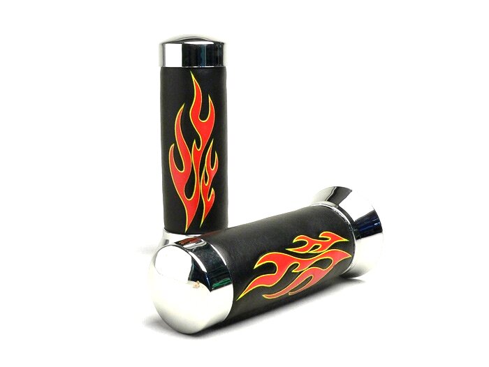 Vespa Lambretta Universal BGM Flame Handlebar Grips - Pair 22/24mm