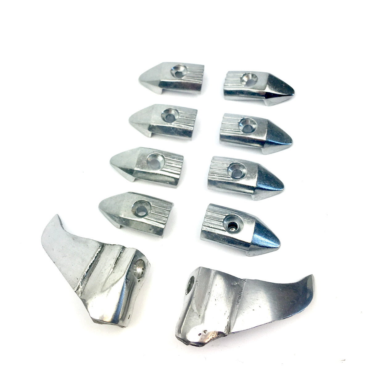 Lambretta GP Floor Runner End Caps And Sharks Teeth - Chromed Alloy - Set of 10