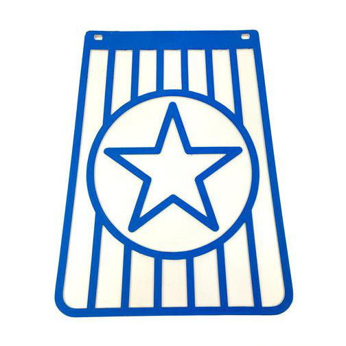 Long Star Blue On White Mudflap