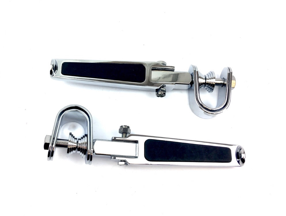 Chrome With Rubber Inlay Footpegs