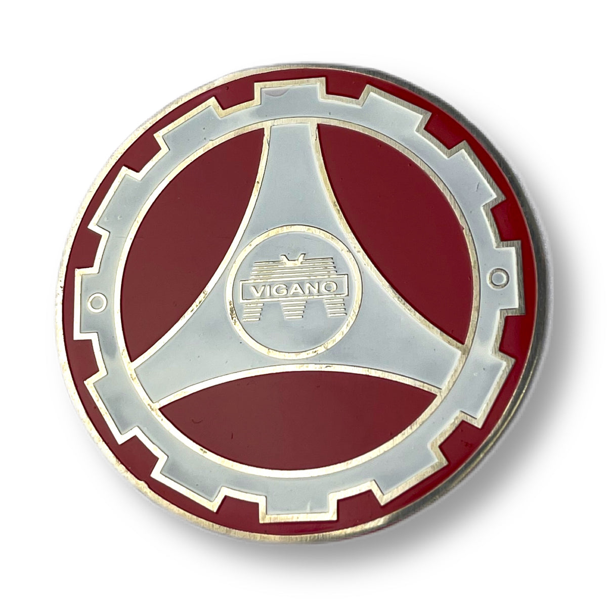 Lambretta Vespa Vigano Round Badge 52mm - Red