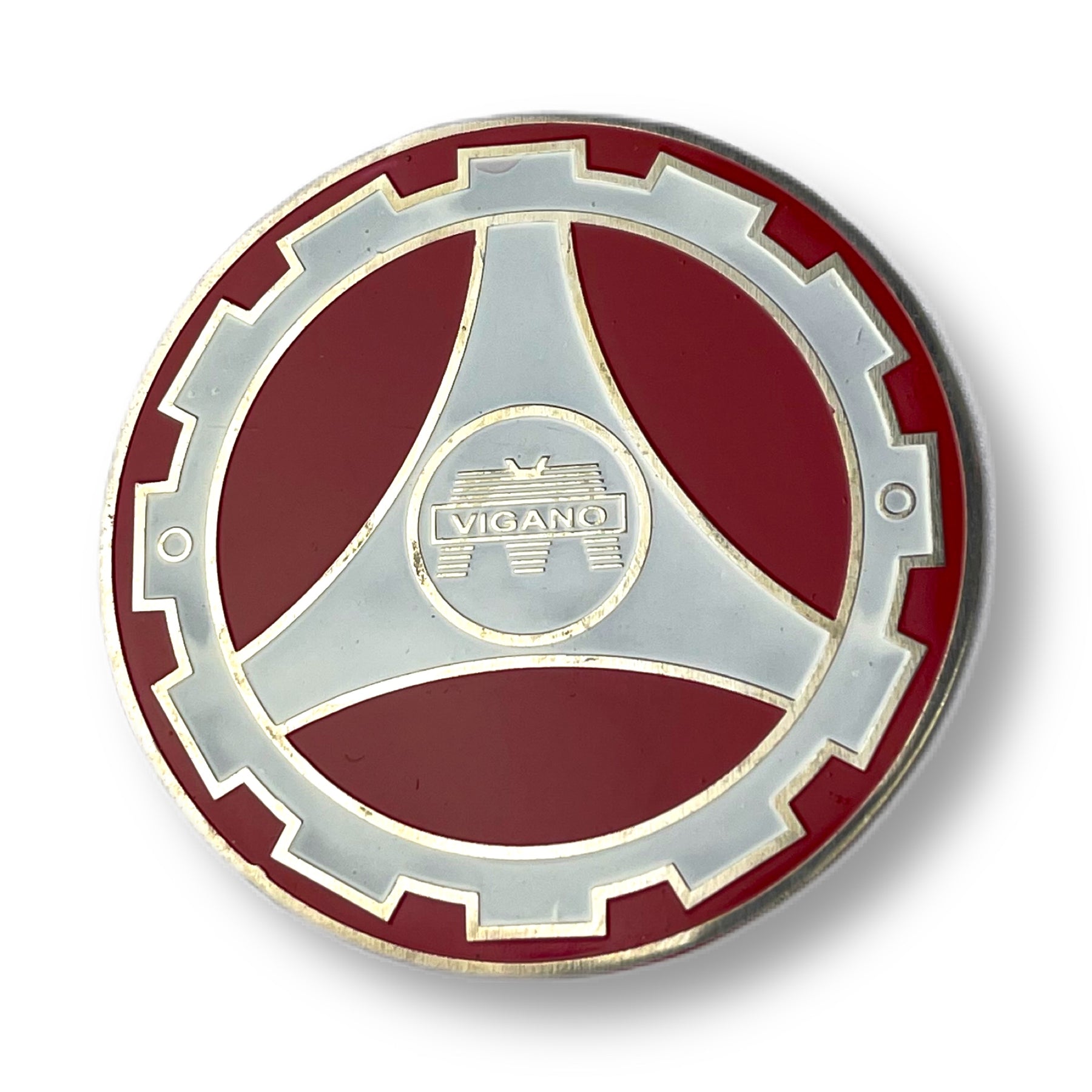 Lambretta Vespa Vigano Round Badge 52mm - Red
